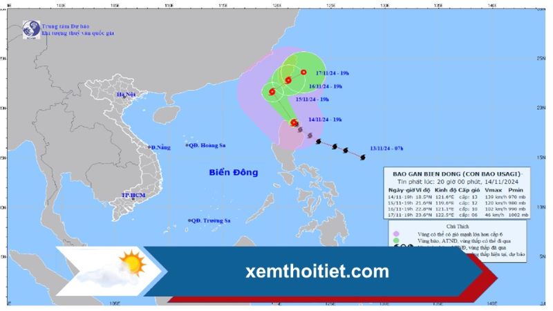 Dự báo thời tiết ngày 15/11/2024